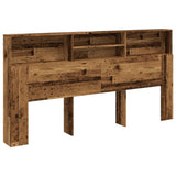 Headboard Cabinet Old Wood 200x19x103,5 cm Engineered Wood 856874