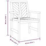Garden Dining Chair Set of 4 Natural wood Solid acacia wood 3155975