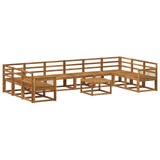Outdoor Sofa Set 11 pcs Natural Solid Acacia Wood 3385595