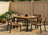 Garden Dinner Table Natural and Black 70 x 68.5 x 75 cm 901307