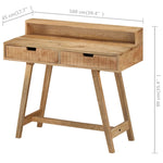 ZNTS Desk 100x45x90 cm Solid Rough Mango Wood 328269