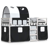 Bunk Bed without Mattress White&Black 80x200 cm Solid Wood Pine 3283991