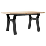 Coffee Table Y-Frame 80x50x40.5 cm Solid Wood Pine and Steel 3282772