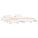 Pallet Bed without Mattress White Super King Size Solid Wood 821408