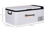 12V Car Refrigerator w/ LED Light & Foldable Handles, 25L Portable Compressor Cooler, Fridge Freezer T3398P349487