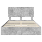 Storage Bed Concrete Grey 150 x 200 cm Engineered Wood 3412675