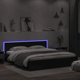 Bed Frame Black Engineered wood Super King Bed Frame 3207589