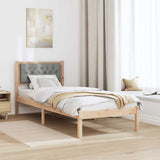 Bed Frame with Headboard Light Grey 90 x 190 cm Solid Pine Wood 878224