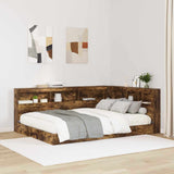 Bookcase Bed with Shelf Smoked oak 140 x 200 cm Engineered Wood 3335732