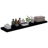 Floating Wall Shelves 2 pcs High Gloss Black 120x23.5x3.8 cm MDF 323779