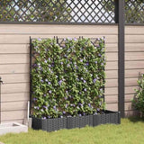 Garden Planter 3 pcs Black 120 x 40 x 125.5 cm Plastic 42002839