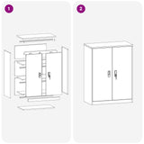 Storage Cabinet White 80 x 40 x 105 cm Steel 891693