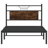 Bed Frame without Mattress Smoked Oak 107x203 cm Engineered Wood 4106739