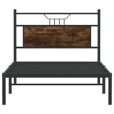 Bed Frame without Mattress Smoked Oak 107x203 cm Engineered Wood 4106739