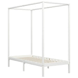 Canopy Bed Frame without Mattress White Solid Wood 100x200 cm 283263