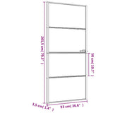 Interior Door Slim Black 93x201.5 cm Tempered Glass&Aluminium 155121