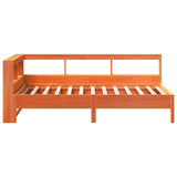 Bookcase Bed without Mattress Wax Brown 75x190 cm Solid Wood Pine 3324447