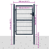 2D Fence Gate Anthracite Grey 100x160 cm 141744