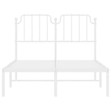 Metal Bed Frame without Mattress with Headboard White 120x200cm 373934