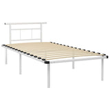 Bed Frame White Powder-coated metal, plywood Single bed Durable 324824