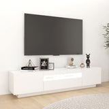 TV Cabinet with LED Lights White 180x35x40 cm 3081897
