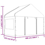 Gazebo with Roof White 17.84x4.08x3.22 m Polyethylene 3155492