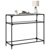 ZNTS Console Table with Transparent Glass Top 98x35x81 cm Steel 846026