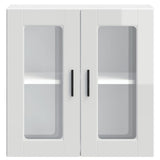 Kitchen Wall Cabinet with Glass Door Porto High Gloss White 854149