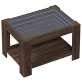 Coffee Table with LED Brown Oak 73x53x45 cm Engineered Wood 847552