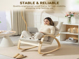 Comfortable Relax Rocking Chair, Upholstered Lounge Chair Recliner with High Back and Headrest for T3398P342359