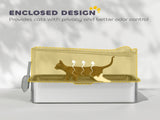Stainless Steel Cat Litter Tray, Extra Large Enclosed Litter Box with Scoop, Top Entrance, Non-slip T3398P376112