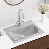 Wash Basin with Overflow 60x46x16 cm Ceramic Silver 143502