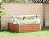 Garden Planter with Greenhouse Light Brown 100 x 100 x 77 cm 42017372