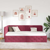 Corner Bed Frame with Headboard Wine Red 90 x 200 cm Velvet 42016537