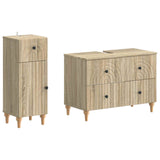 2 Piece Bathroom Cabinet Set ALKMAAR Sonoma Oak Engineered Wood 3417668