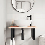 Basin Shelf Wall Mounted Steel and Solid Wood Beech 3302501