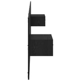 Headboard with Cabinet 3 pcs Black Oak Engineered Wood 3416189