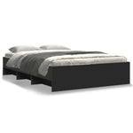 ZNTS Bed Frame without Mattress Black 120x200 cm Engineered Wood 3295661