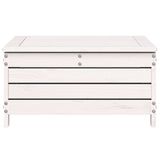 Garden Footstool with Cushion White Solid Wood Pine 844927