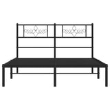 Metal Bed Frame without Mattress with Headboard Black 135x190cm 355266