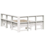 Bookcase Bed without Mattress White 140x200cm Solid Wood Pine 3324539