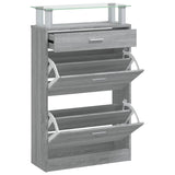 Shoe Cabinet Grey Sonoma 63x24x104 cm Engineered Wood 342568