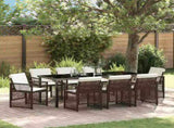 Garden Dining Set 9 pcs Brown Poly Rattan 3380632
