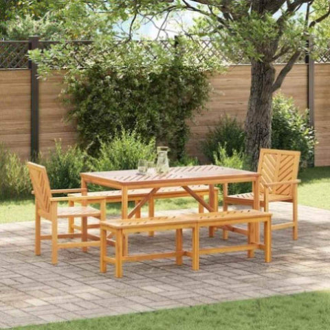 Garden Dining Set 5 pcs Brown 150 x 90 x 74 cm 3154113