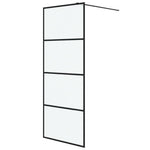 Walk-in Shower Wall Black 80x195 cm Frosted ESG Glass 152130