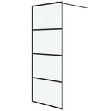 Walk-in Shower Wall Black 80x195 cm Frosted ESG Glass 152130