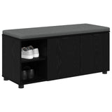 Hall Bench with Cushion with Shelf Black Oak 100 x 38 x 46 cm 891513