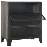 Storage Cabinet Grey Metal and MDF Medium Storage Cabinet 335912
