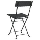 Folding Bistro Chair Set of 8 Black 3152114