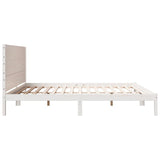 Extra Long Bed Frame without Mattress White 200x210 cm Solid Wood 3309278
